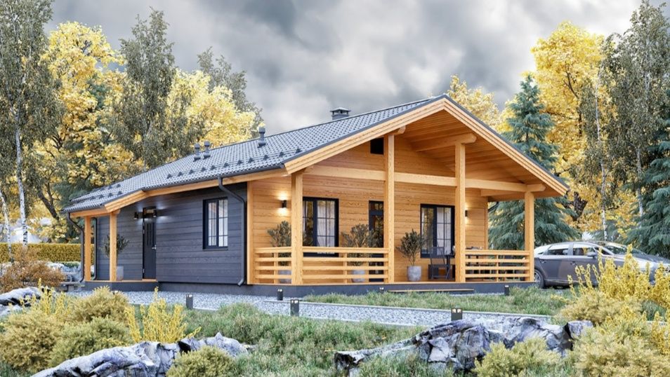 Строительство каркасного дома под ключ, 115 м²