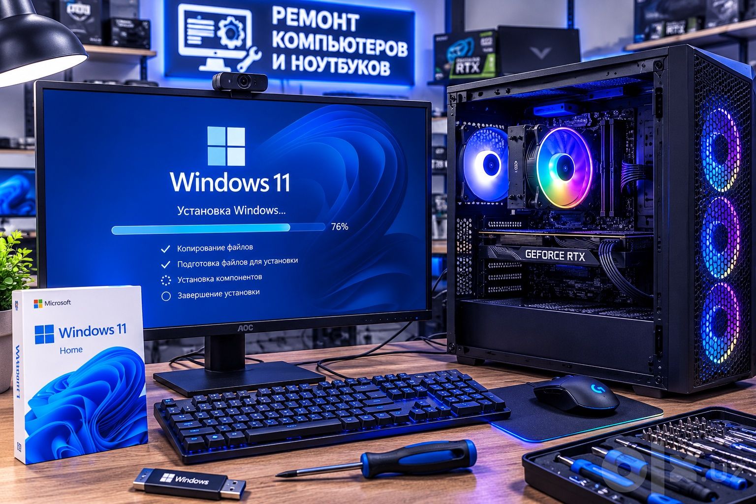 Ремонт компьютеров и установка Windows с выездом на дом