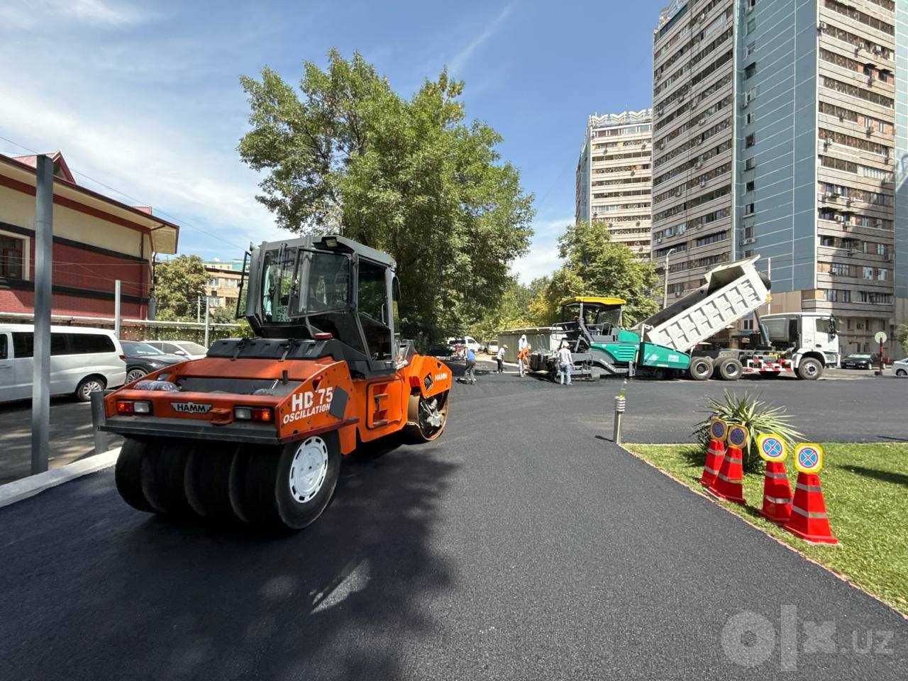 Асфальтирование дорог, дворов и промзон по Ташкенту
