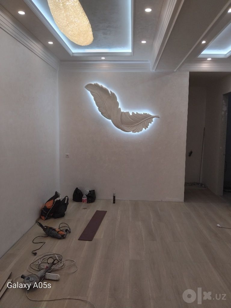Гипсокартонные потолки, молдинг и LED подсветка
