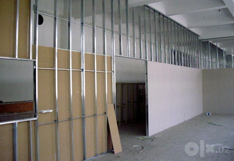 Гипсокартонные работы: перегородки, стены, потолки